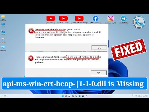✅ How To Fix api-ms-win-crt-heap-I1-1-0.dll OR api-ms-win-crt-runtime-I1-1-0.dll is Missing
