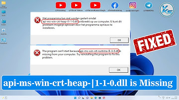 ✅ How To Fix api-ms-win-crt-heap-I1-1-0.dll OR api-ms-win-crt-runtime-I1-1-0.dll is Missing