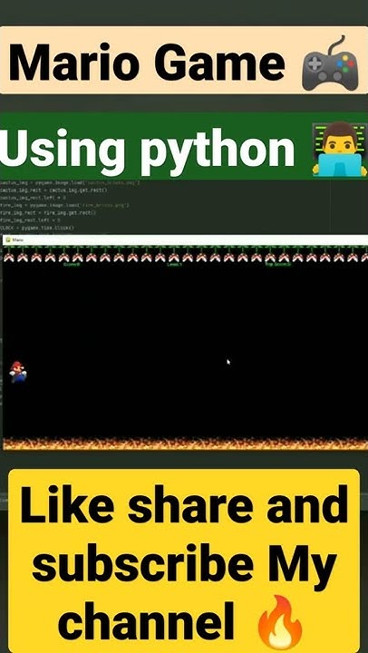 Mario Game Using Python 🧑‍💻🧑‍💻🎮🔥🔥#python #shorts #youtube #code #game # ...
