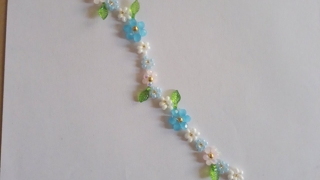 Handmade Floral Beaded Bracelet 🌸 | Aesthetic Jewelry Making | Satisfying Craft 