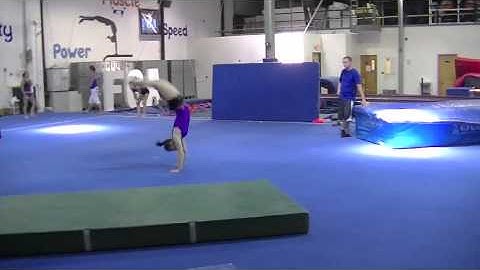 Front Tuck Step out Roundoff Back Handspring Layout