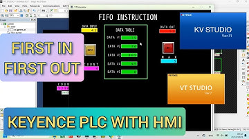 KV Studio : FIFO Instruction Keyence PLC With VT Studio HMI Simulation | FIFO Data table