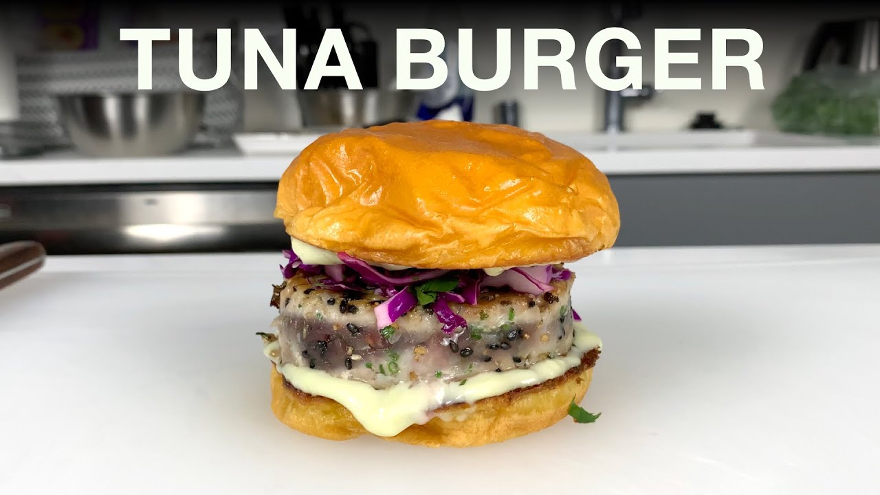 Tuna Burger with Wasabi Mayo and Pickled Coleslaw YouTube