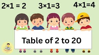 2 to 20 Multiplication Tables | Fast Learning for Kids | Maths Basics | Table 1 to 20