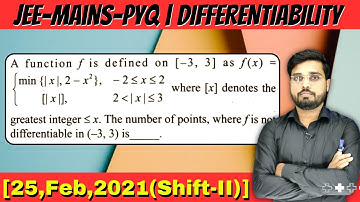 JEE Mains 2021 PYQ [25,Feb,2021(Shift-II)] | the no of point where f is not  Differentiable | MOD