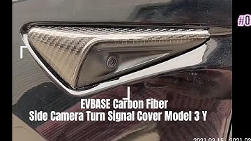 EVBASE Carbon Fiber Tesla Side Camera Turn Signal Cover for Model 3 Y X S