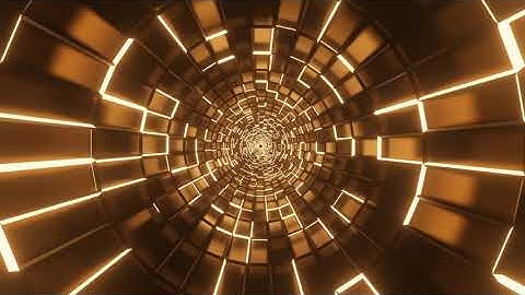 Golden Tunnel Abstract Background Video Loop - Geometric Pattern - Motion Grafic Metallic Texture