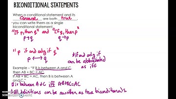 GEOM 2.1 Biconditional Foldable Video Notes
