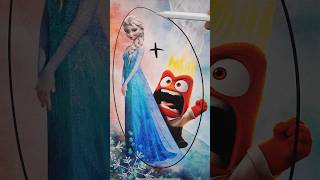 Elsa Frozen + Anger Inside Out 2 Mixing Characters 🩵❤️ #glowup #frozen #insideout2 #shorts