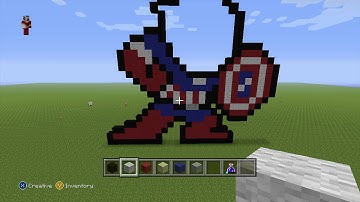 Minecraft Tutorial: How to make Captain America 8bit