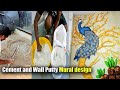 Sculpted Beauty: Peacock Cement Wall Art for living Room
