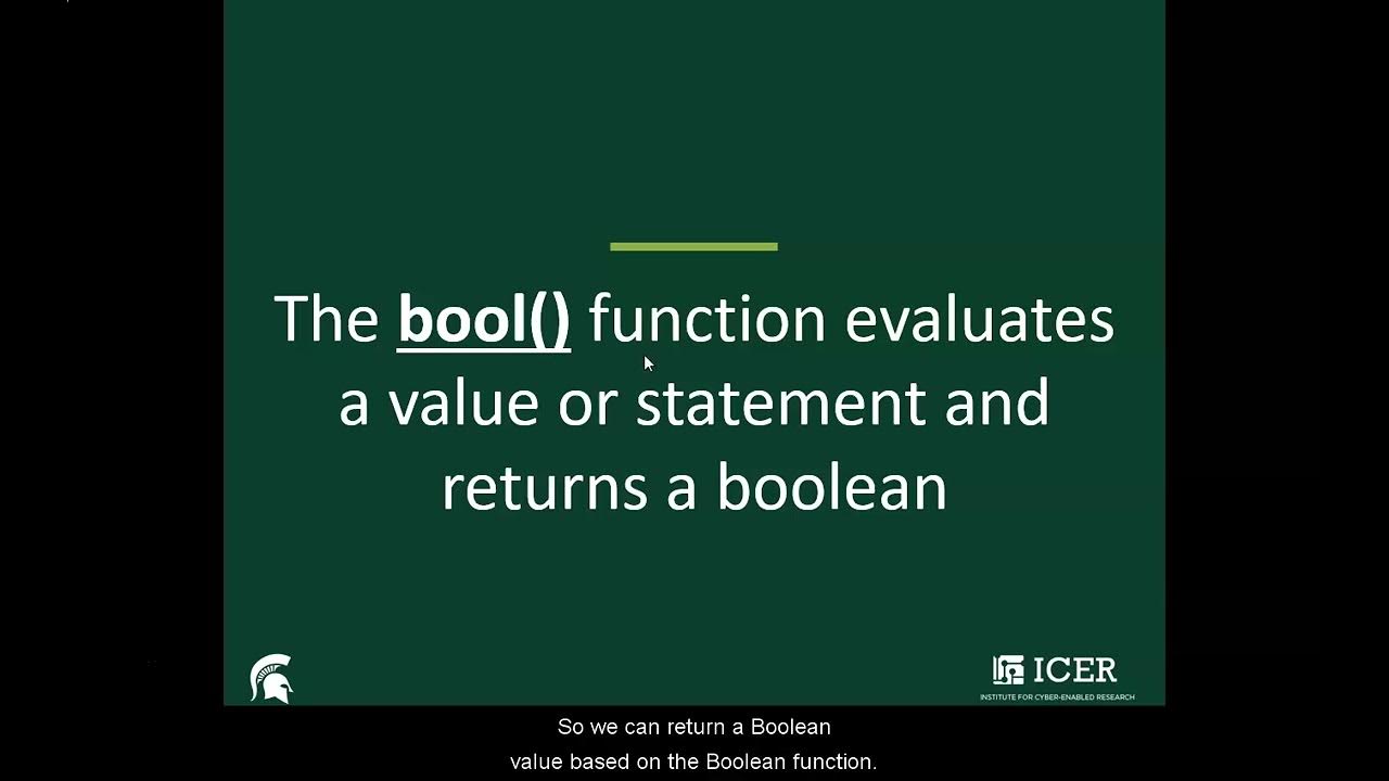 Booleans in Python - YouTube