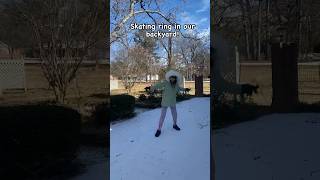 Winter storm turned our patio into an ice skating rink! #winter #iceskating #ice