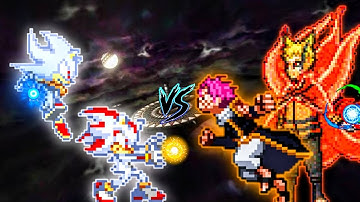 Hyper Sonic V2.5 OP & Hyper Shadow OP VS Natsu OP (all form) & Naruto Baryon V3.2 in JumpForce Mugen