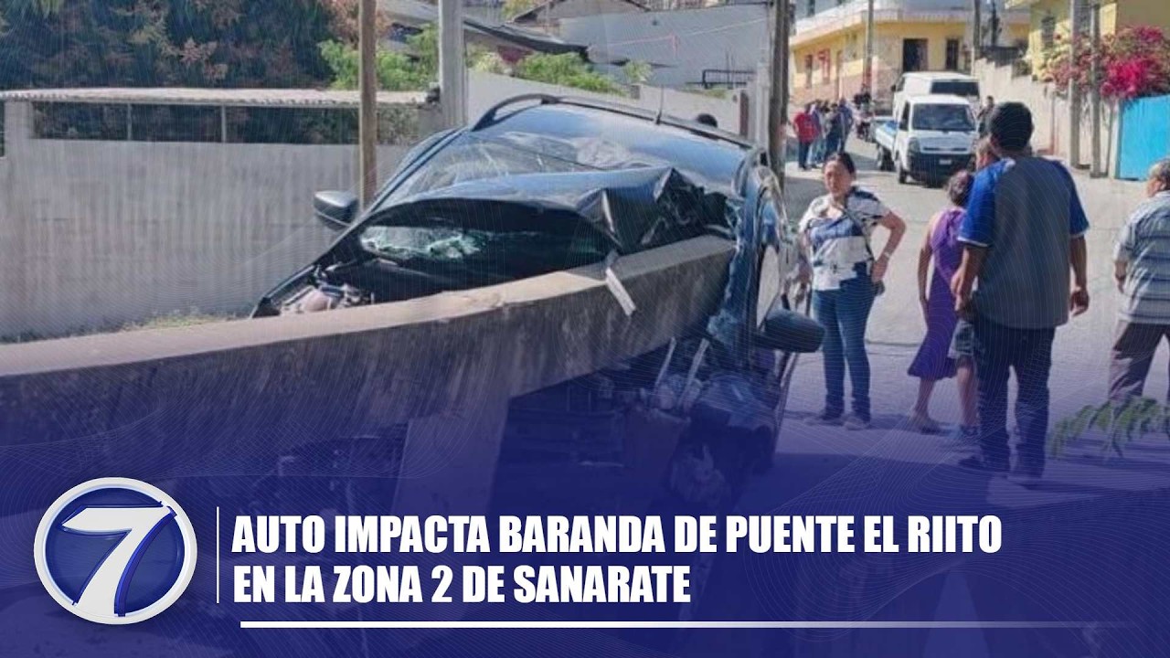 Auto impacta baranda de puente el Riito en la zona 2 de Sanarate