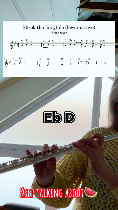 Fairytale theme song from Shrek| flute tutorial | Lower octave| sheet music