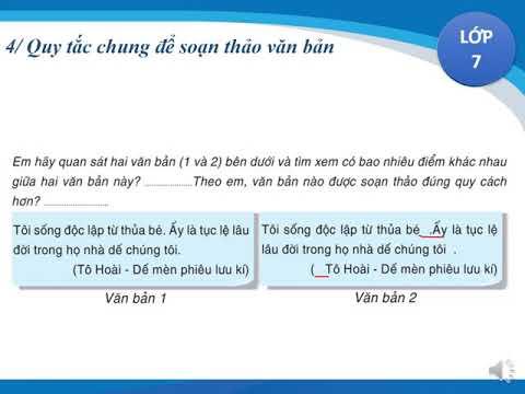 BÀI 2: SOẠN THẢO VĂN BẢN TIẾNG VIỆT - TIN HỌC 7