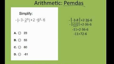 How to simplify expressions using PEMDAS PERT Test Practice