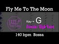 Fly Me To The Moon - Backing Track with Intro + Lyrics in G (Female) - Jazz Sing-Along