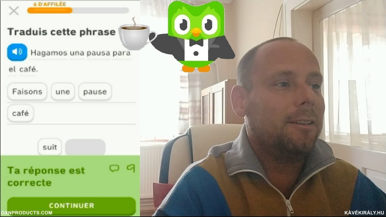 Duolingo coffee sentences part 2 (French, English, German, Spanish
