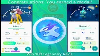 Pokemon Go - 2nd Shiny Shuppet, 95.6%IV Raikou & Silver Raid Medal