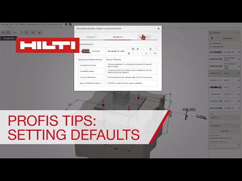 Hilti PROFIS Engineering anchor design software tips - setting defaults