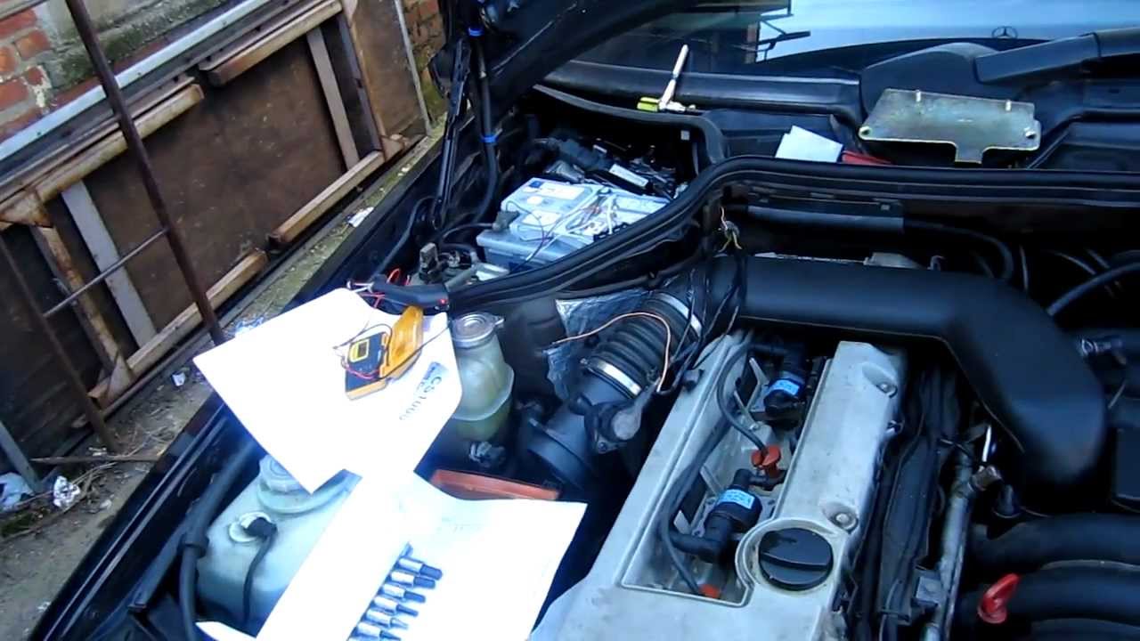 Mercedes M104 throttle body rewired. Installed and testing. MAF wiring