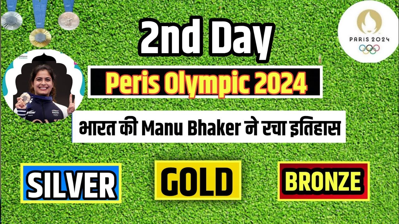 MANU BHAKER WINS 1ST BRONZE MEDAL IN Paris Olympic 2024 l country medal ...