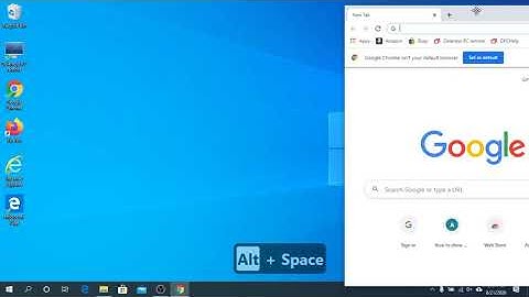 Keyboard Combination Resize Window on Windows 10 (Alt + Spacebar)