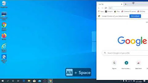Keyboard Combination Resize Window on Windows 10 (Alt + Spacebar)