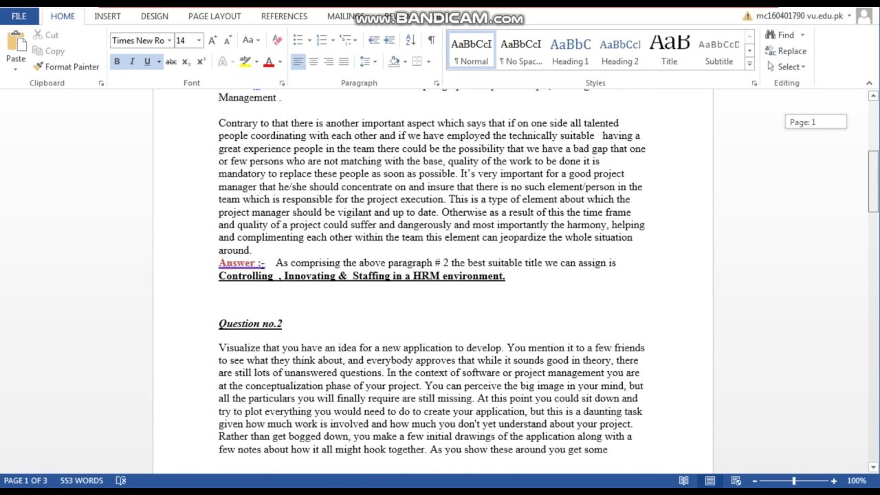 CS615 AND CS508 Assignment No 1 Solution Winter fall 2018 - YouTube