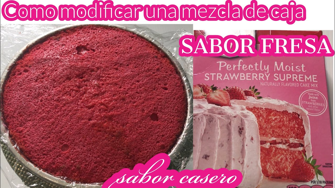 Como modificar  un pan de cajita para pasteles o cupcakes sabor fresa  PAN HUMEDO CON TOQUE CASERO