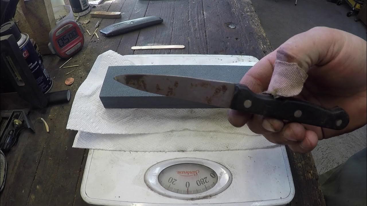 beginner knife sharpening 4 knife and stone pressure YouTube