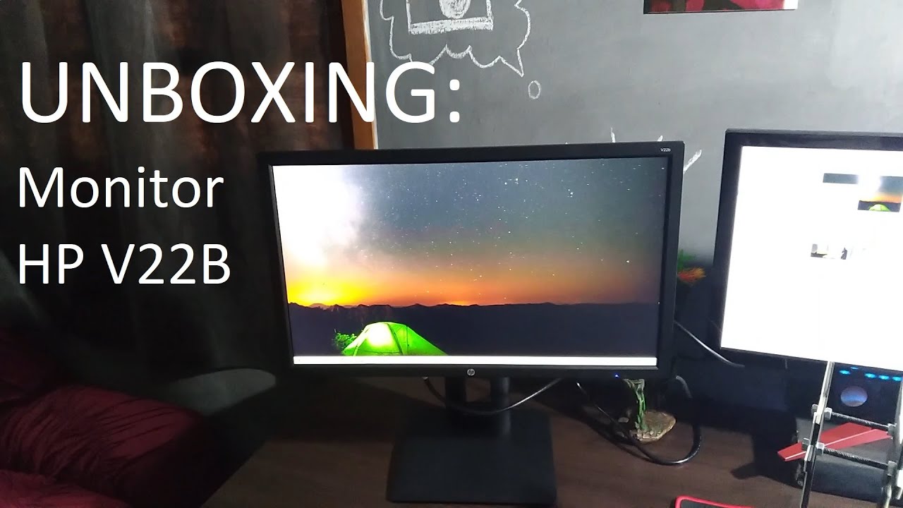 UNBOXING MONITOR HP V22B V22B YouTube