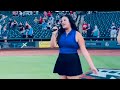 Aline Garza Performing The National Anthem at the Round Rock Express Game at Dell Diamond