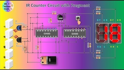 IR Counter circuit using CD4033 and 7-segment,2 Digits display counter using IR LEDs and CD4033