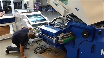 MBO K8 RS Combi Folder with A700 Stacker showing changeover from 32 page to 16 page