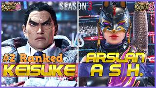 T8 S3 ▰ KEISUKE (#2 Ranked Kazuya) Vs ARSLAN ASH (Kunimitsu) ▰ Tekken 8 High Level Gameplay