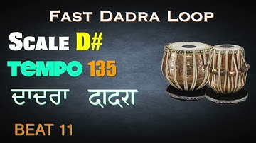 Fast Dadra loop | Scale D# 135 bpm | dadra Taal | Tabla For Practice vocal | dadra taal for practice
