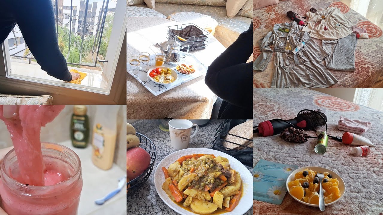 من كل فن طرب✨️روتين حماسي من الصباح للمساء💃خليت الدار كتشعل و كملتها بالعناية🧖‍♀️منتوجاتي المفضلة🌱