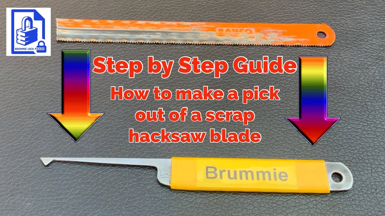 358. Step by Step guide how to make a simple half diamond lock pick out of a scrap hacksaw blade