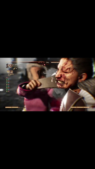 50% kombo Scorpion & madam bo.... #mortalkombat1game #mk1 #kombos
