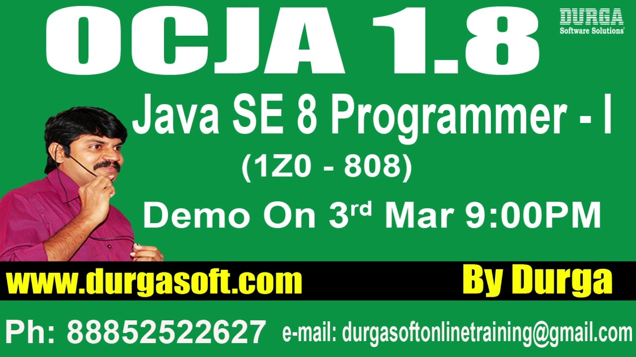 OCJA 1.8 Java SE 8 Programmer - I (1Z0 - 808) Online Training in ...