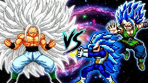 Goku SSJ Infinity Ultra Instinct OP VS Goku SSJ7 V3 OP & Vegeta SSJ7 V3 OP in Mugen