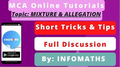 MCA Quant Aptitude | Mixture & Allegation Explained | Target NIMCET PU| Must Watch