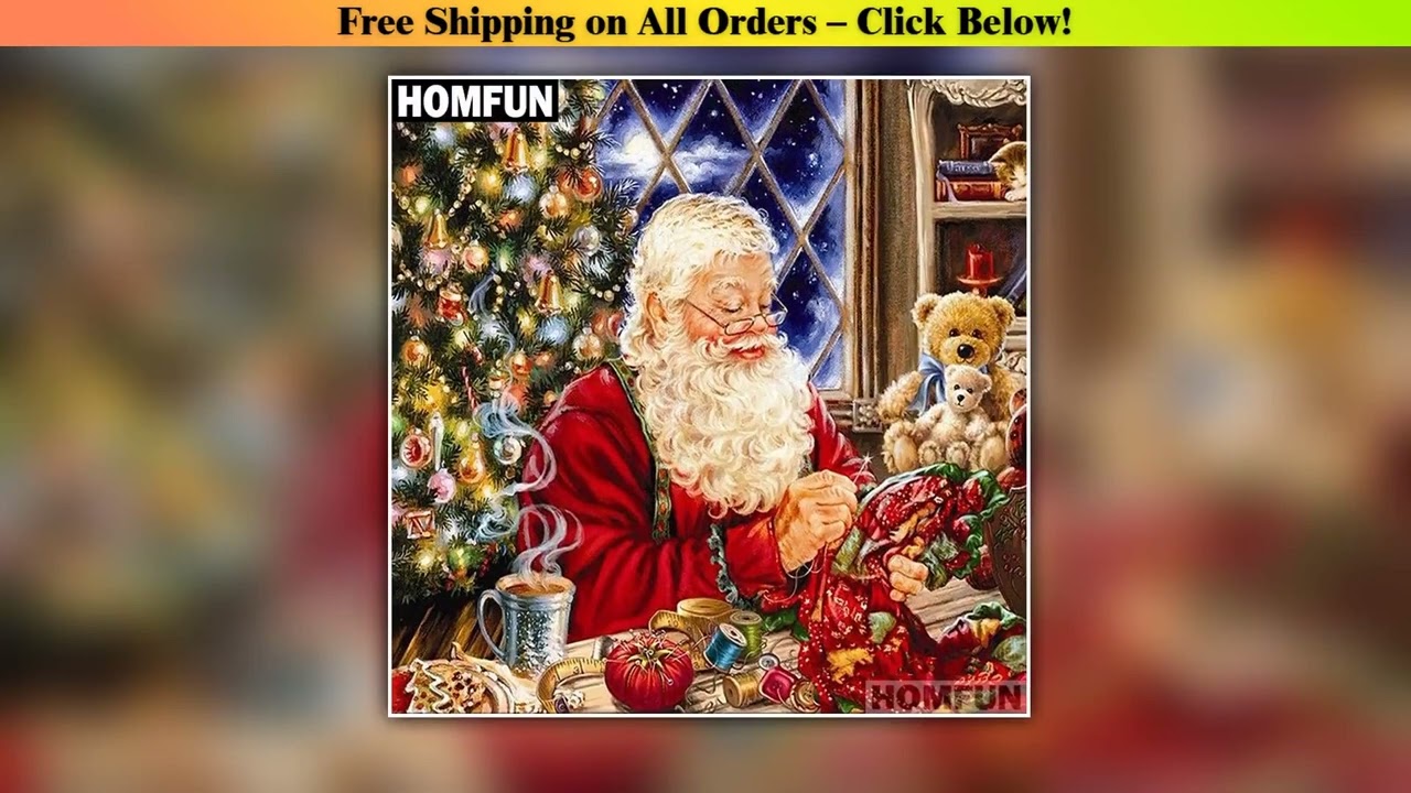 HOMFUN Full SquareRound Drill 5D DIY Diamond Painting Christmas Gift 3D Embroidery Cross Stitch 5D