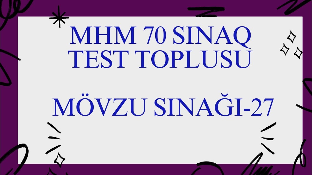 MHM 70 sınaq - Sınaq 27