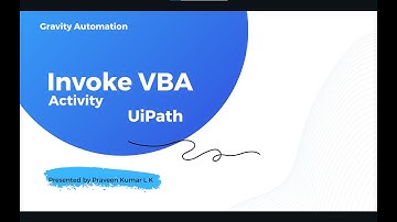 Invoke VBA in UiPath RPA in Tamil