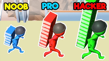 NOOB vs PRO vs HACKER in Bridge Race All Levels Gameplay Android,ios