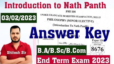 Introduction to Nath Panth | Answer Key | DDU End Term Exam 2023 | BA, B.Sc, B.Com 3rd Semester
